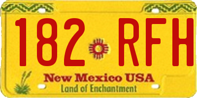 NM license plate 182RFH