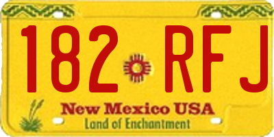 NM license plate 182RFJ