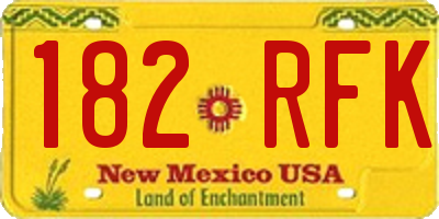NM license plate 182RFK