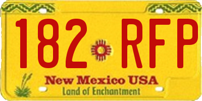 NM license plate 182RFP