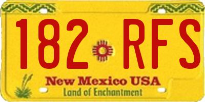 NM license plate 182RFS