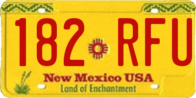 NM license plate 182RFU