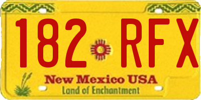 NM license plate 182RFX