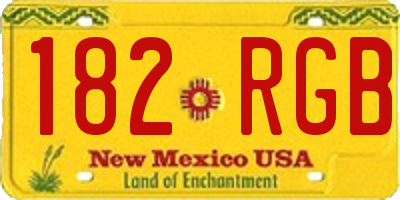 NM license plate 182RGB