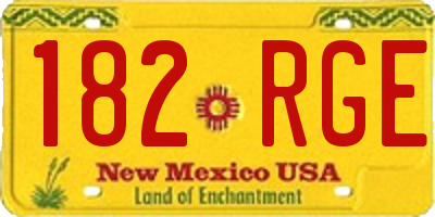 NM license plate 182RGE