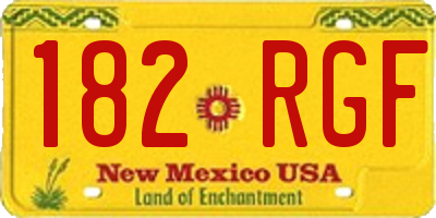 NM license plate 182RGF