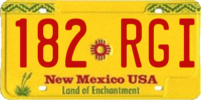 NM license plate 182RGI