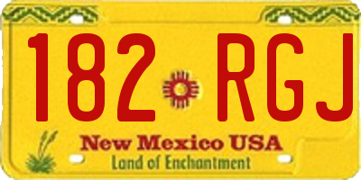 NM license plate 182RGJ