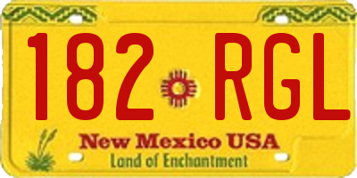 NM license plate 182RGL
