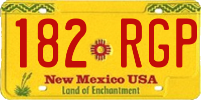 NM license plate 182RGP