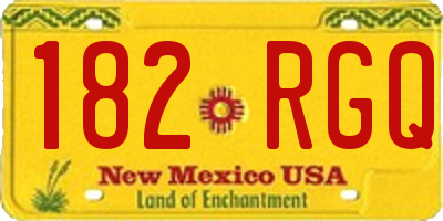 NM license plate 182RGQ
