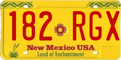 NM license plate 182RGX