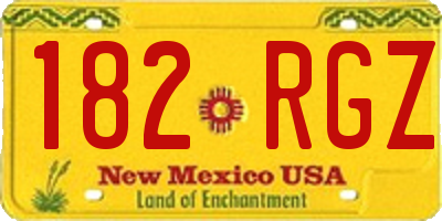 NM license plate 182RGZ