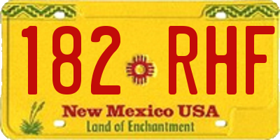NM license plate 182RHF