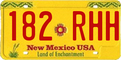 NM license plate 182RHH