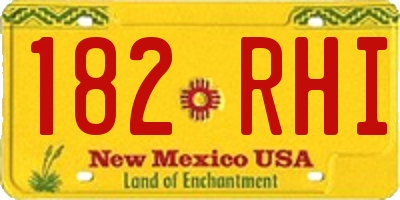 NM license plate 182RHI