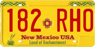 NM license plate 182RHO