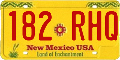 NM license plate 182RHQ
