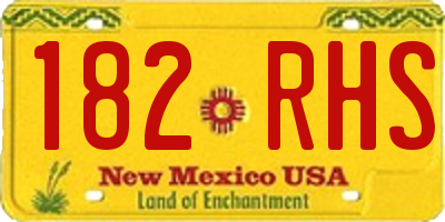 NM license plate 182RHS