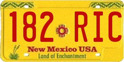 NM license plate 182RIC