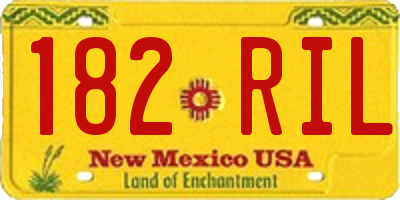 NM license plate 182RIL