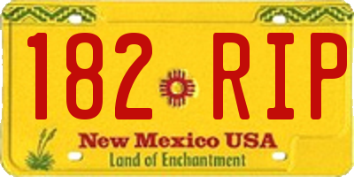 NM license plate 182RIP