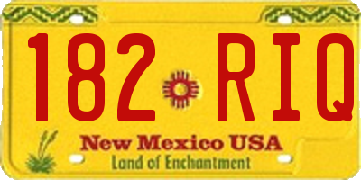 NM license plate 182RIQ
