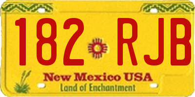 NM license plate 182RJB
