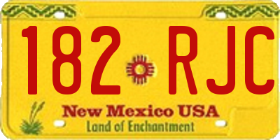 NM license plate 182RJC