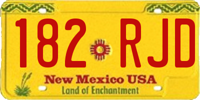 NM license plate 182RJD