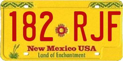 NM license plate 182RJF