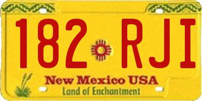 NM license plate 182RJI