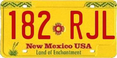 NM license plate 182RJL