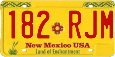 NM license plate 182RJM