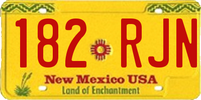 NM license plate 182RJN
