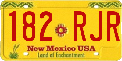 NM license plate 182RJR