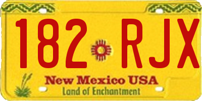 NM license plate 182RJX