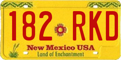 NM license plate 182RKD
