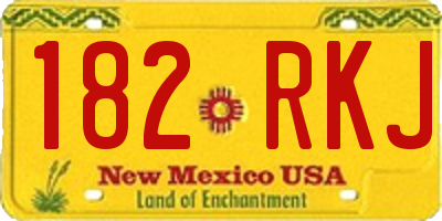 NM license plate 182RKJ