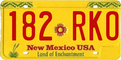 NM license plate 182RKO
