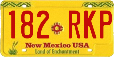 NM license plate 182RKP