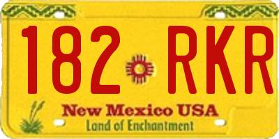 NM license plate 182RKR