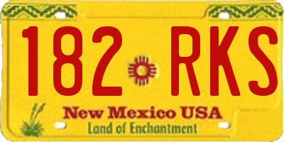 NM license plate 182RKS