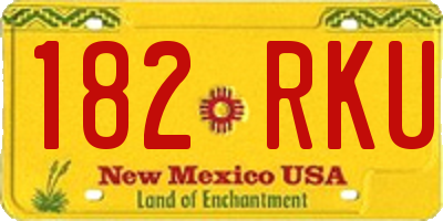 NM license plate 182RKU