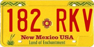 NM license plate 182RKV