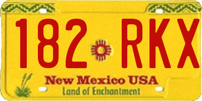 NM license plate 182RKX