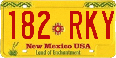 NM license plate 182RKY