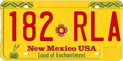 NM license plate 182RLA