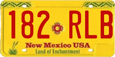 NM license plate 182RLB