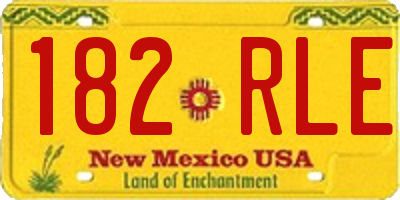 NM license plate 182RLE